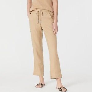 J. Crew Tie-waist Seaside Pant Linen Blend Size XL Desert Sand